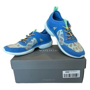 Vionic Amalia Azure Blue Bungee Lace Walking Shoes Sneakers Size 9 NEW